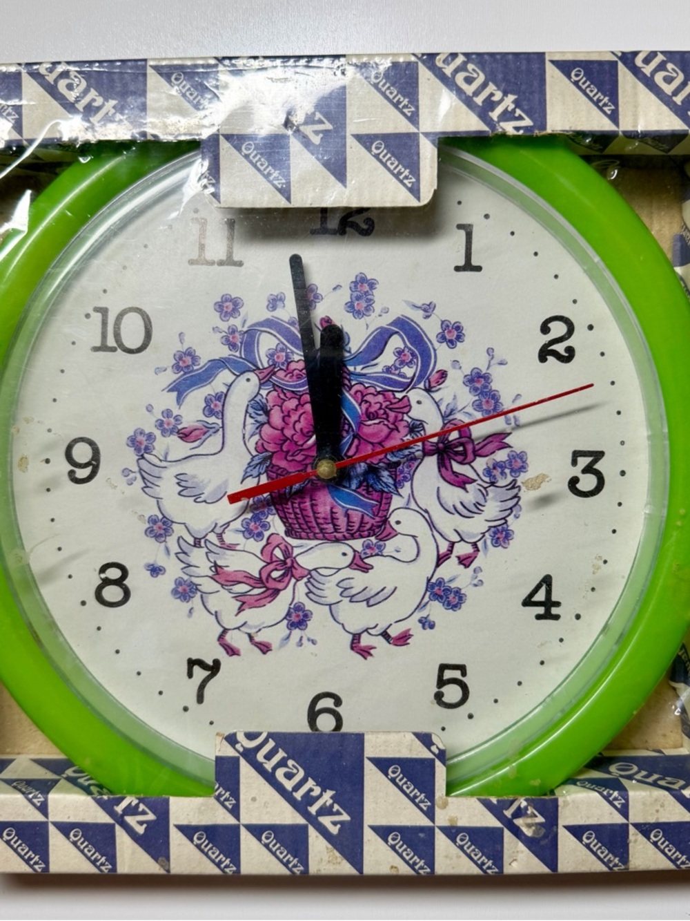 Vintage Quartz Marmalade Goose‎ Wall Clock – Green Frame – NEW